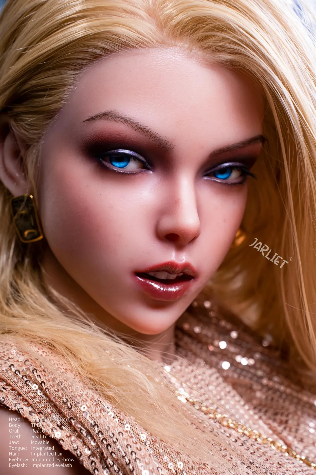 JARLIET | 4FT11/150CM ROS SILICONE HEAD WITH MOVABLE JAW SEX DOLL - NICOLE view 2