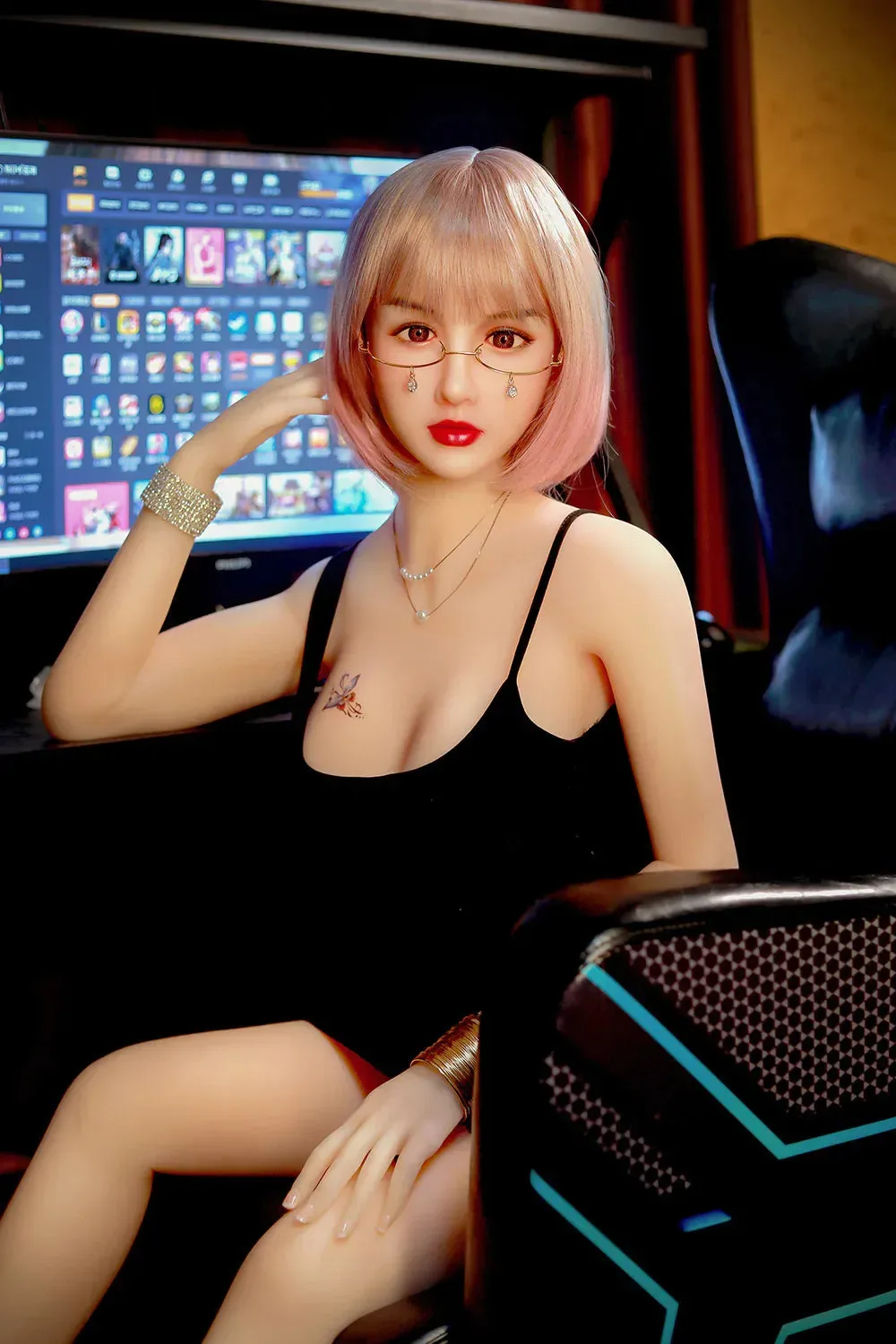 165CM (5' 5") ASIAN KOREAN PINK SHORT HAIR SEX DOLL - JESSIE view 1