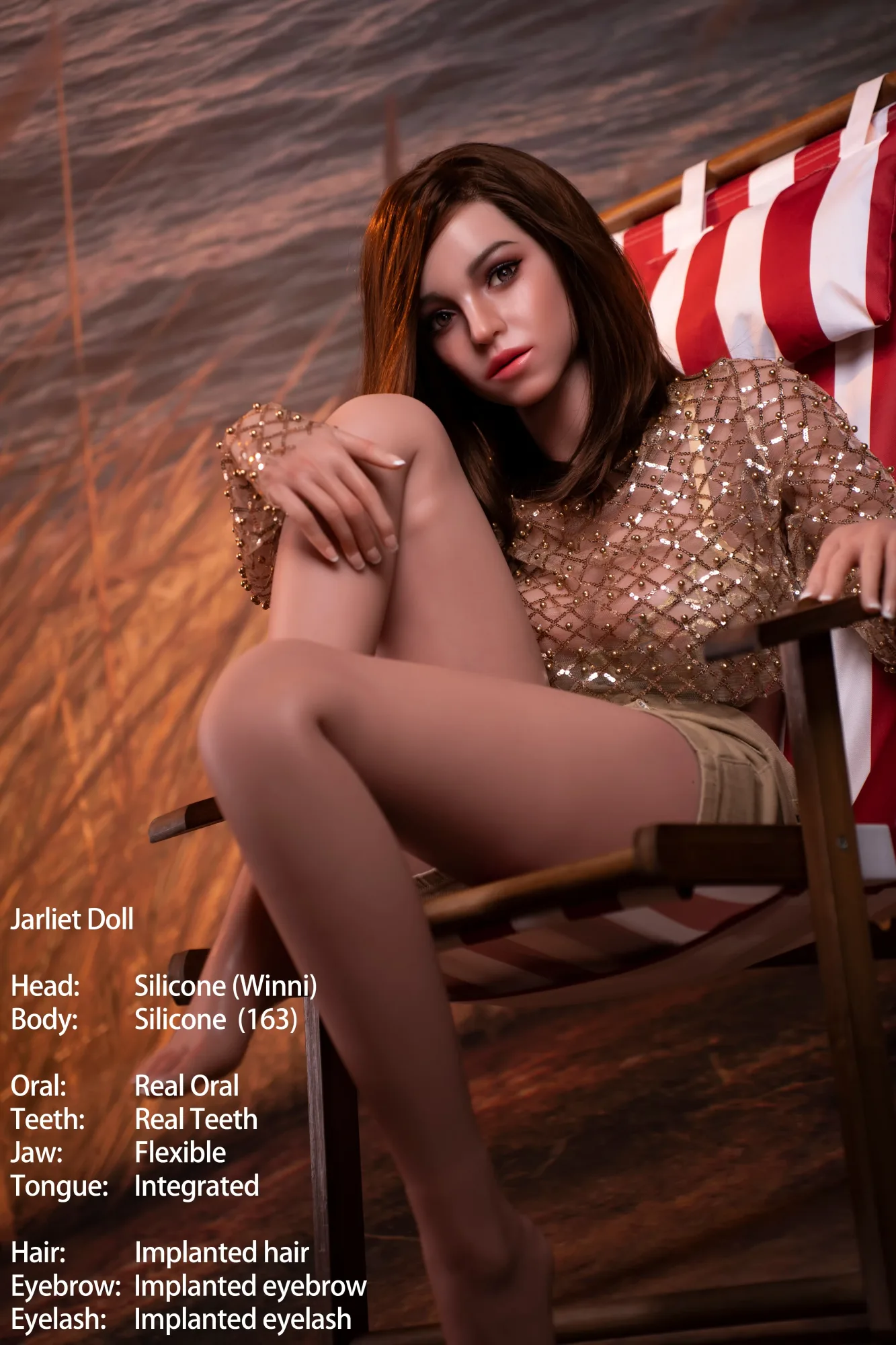 JARLIET | 163CM D CUP FULL SILICONE REALISTIC SEX DOLL WITH ROS HEAD – WINNI view 2