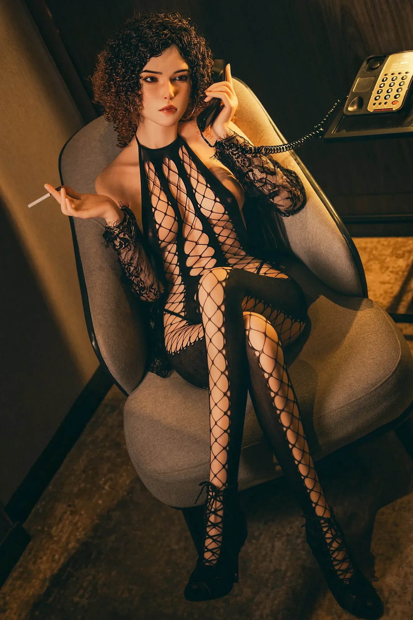 SY DOLL- 173CM(5FT6) D CUP FULL SILICONE ROS HEAD CURLY HAIR SEX DOLL- FANCY view 5