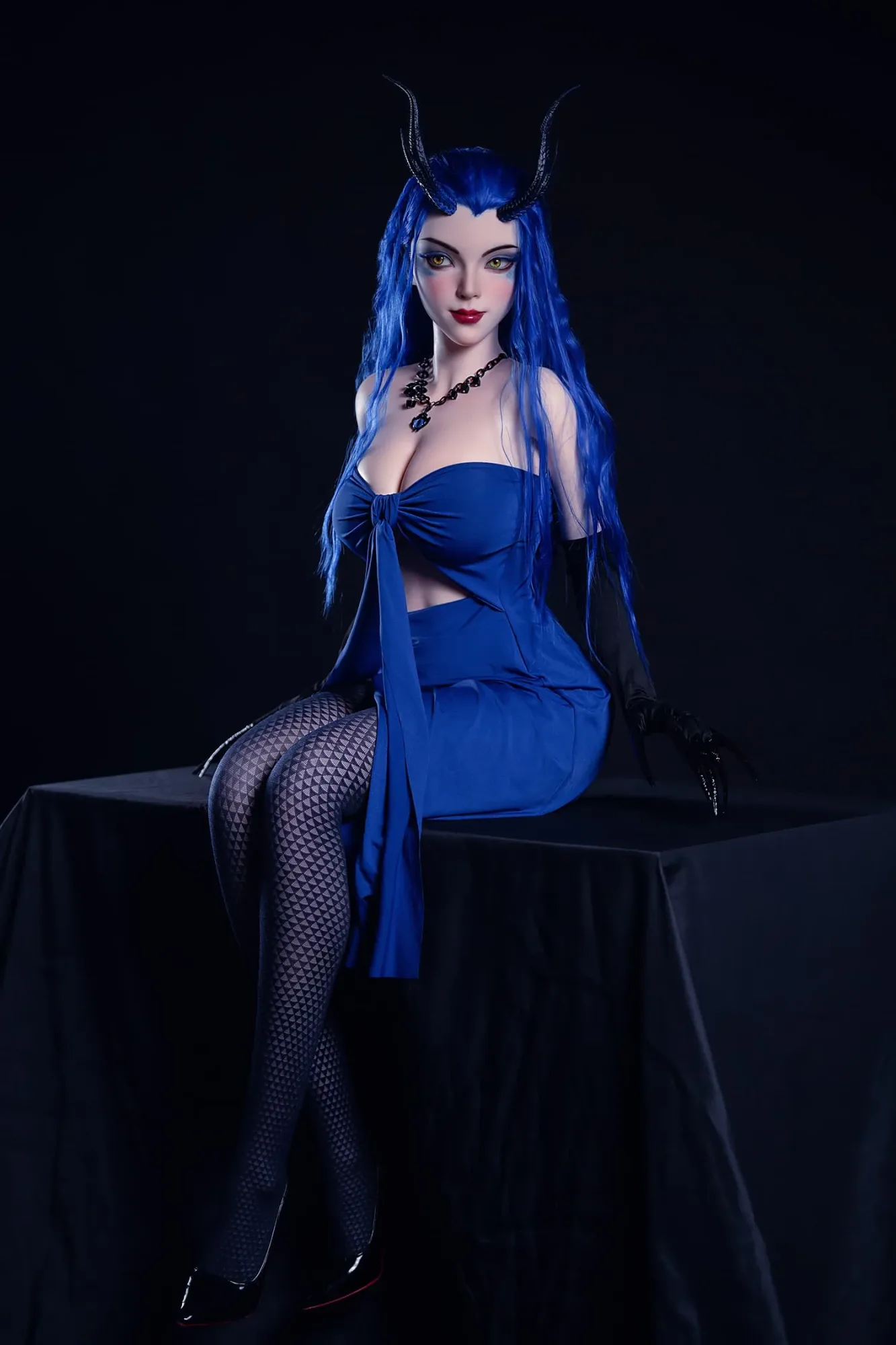 SY DOLL | 164CM SLIM SILICONE BODY & SILICONE HEAD WITH IMPLANTED BLUE HAIR – SEPHIRA view 4