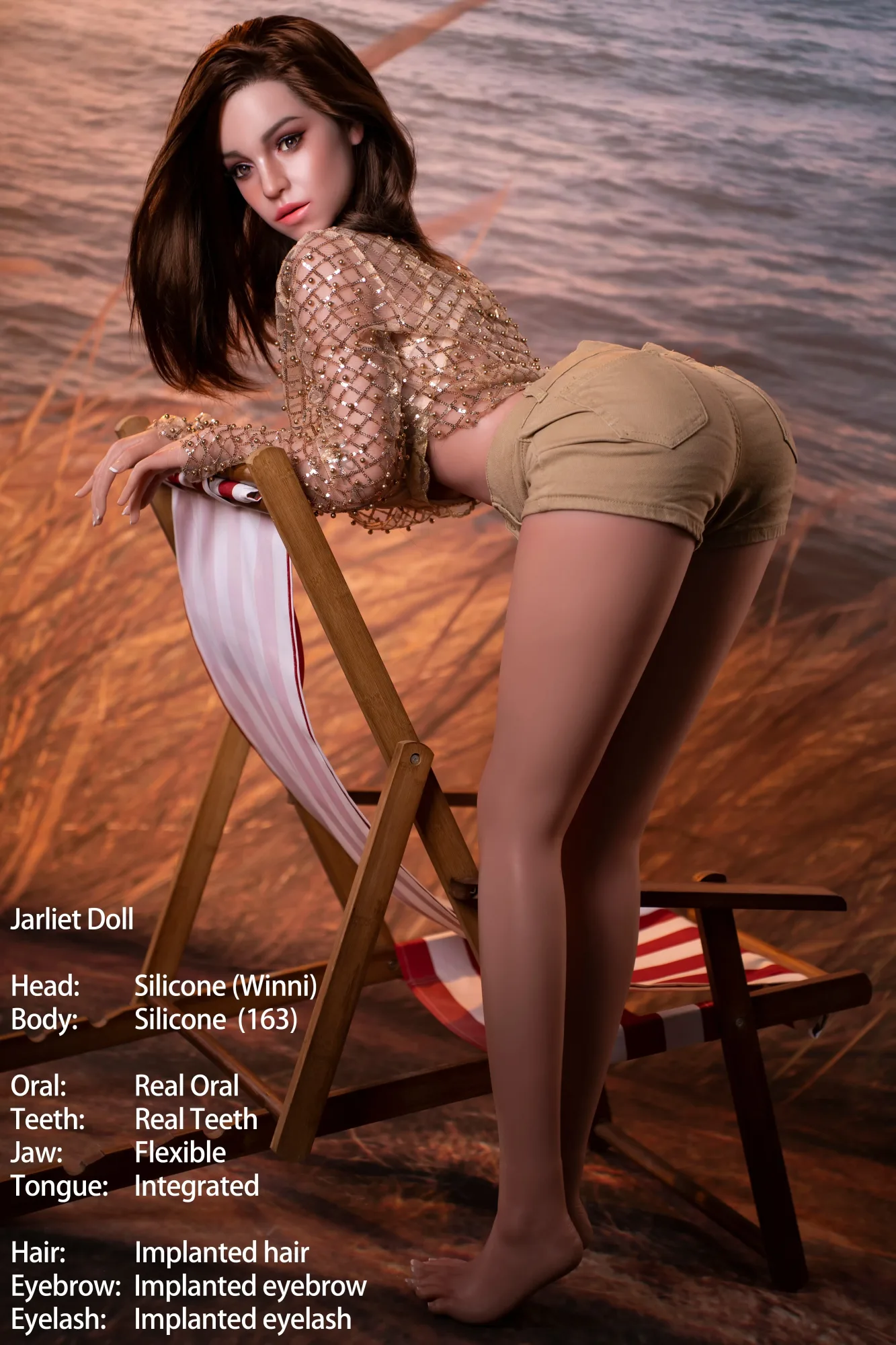 JARLIET | 163CM D CUP FULL SILICONE REALISTIC SEX DOLL WITH ROS HEAD – WINNI view 3