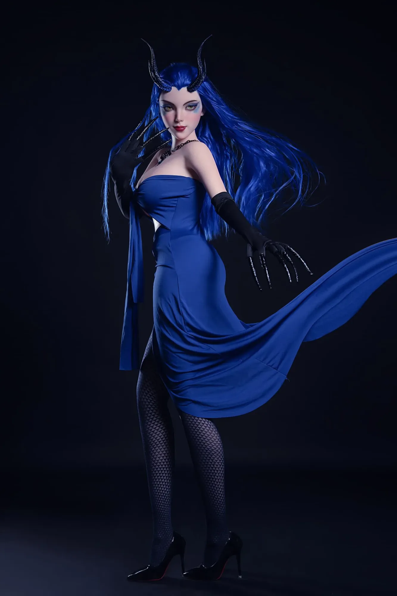 SY DOLL | 164CM SLIM SILICONE BODY & SILICONE HEAD WITH IMPLANTED BLUE HAIR – SEPHIRA view 2