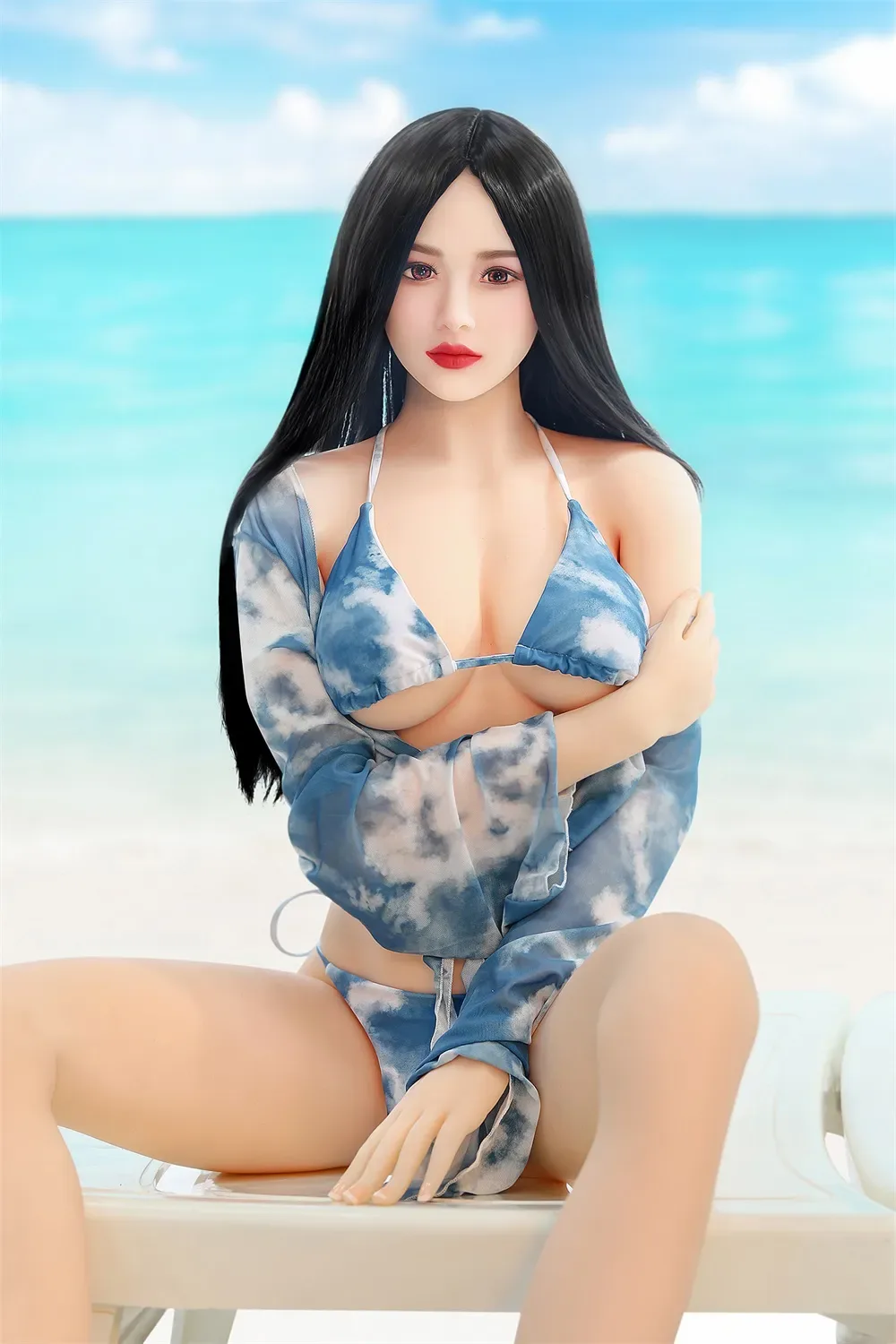 CHRISTINE - 166CM (5FT6) PURE LIFE-LIKE SEX DOLL WITH BLACK LONG STRAIGHT HAIR view 1