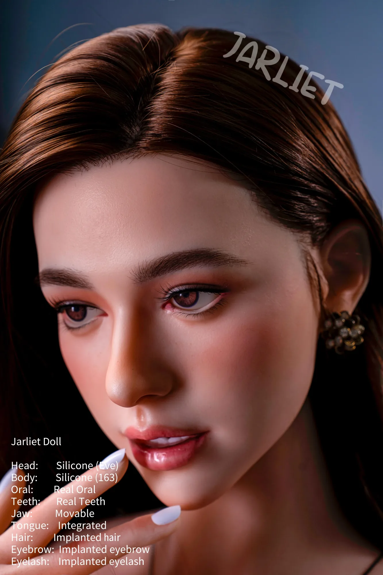 JARLIET | 163CM (5FT 4IN) SLIM REALISTIC SEX DOLL FULL SILICONE ORAL HEAD IMPLANTED HAIR – EVE view 3