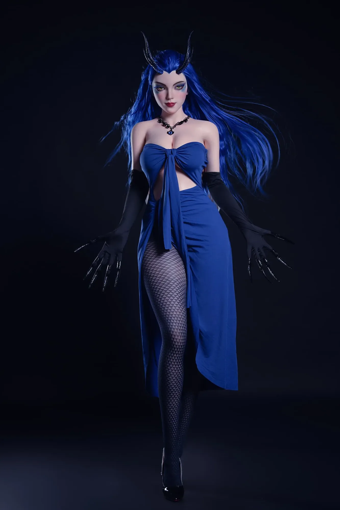 SY DOLL | 164CM SLIM SILICONE BODY & SILICONE HEAD WITH IMPLANTED BLUE HAIR – SEPHIRA