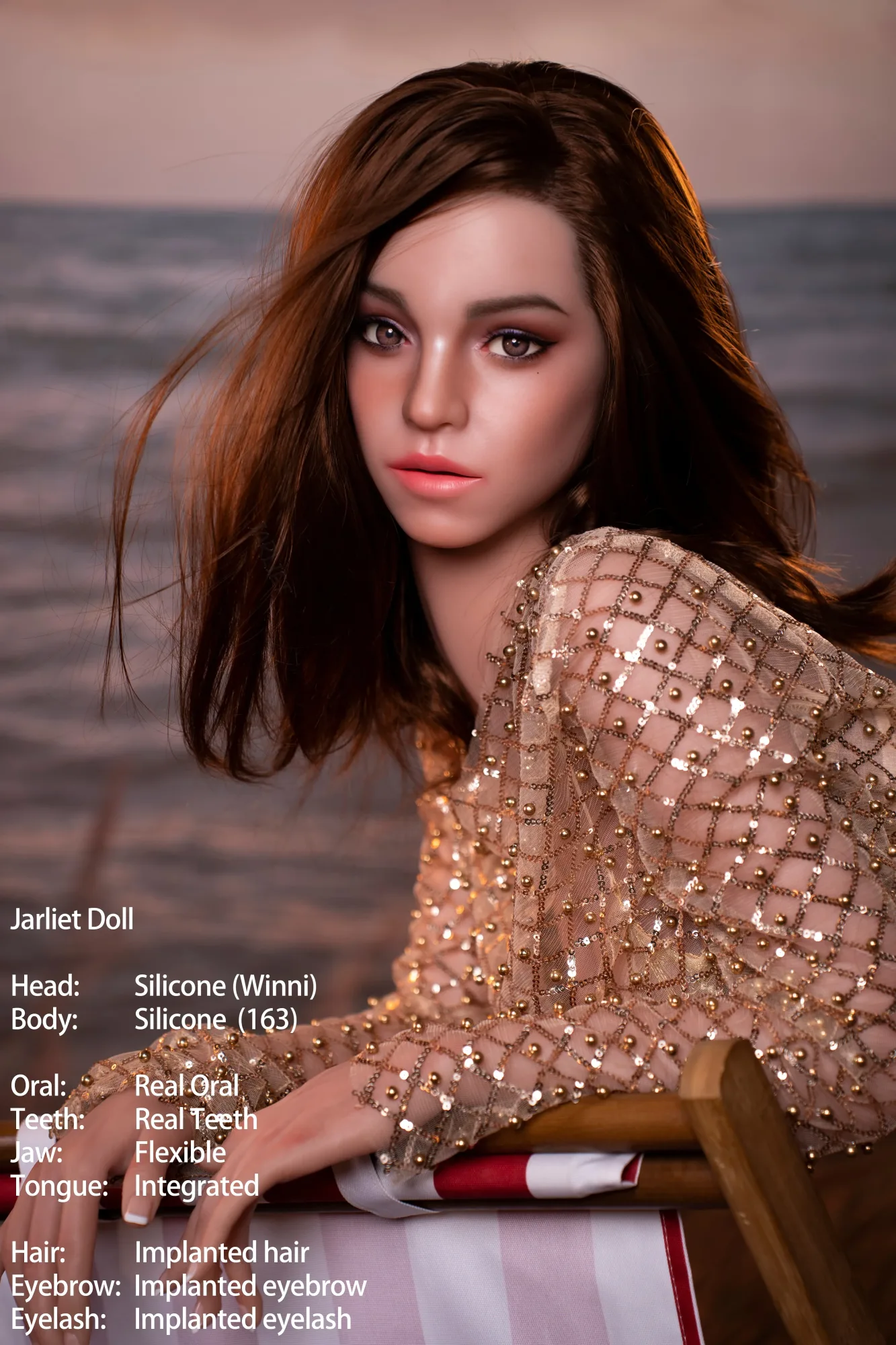 JARLIET | 163CM D CUP FULL SILICONE REALISTIC SEX DOLL WITH ROS HEAD – WINNI view 4