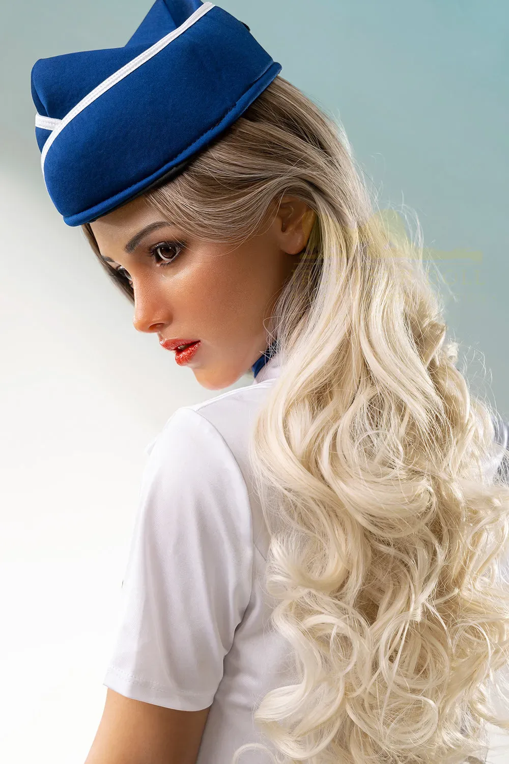 IRONTECH DOLL - 169CM FULL SILICONE DARK TANNED STEWARDESS UNIFORM- ROSALYN view 7